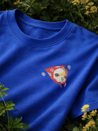 Globus Women Blue Round Neck Short Sleeves Graphic Print Crop T-Shirt