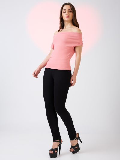 Globus Women Black Stretchable Mid Rise Skinny Fit Workwear Treggings 
