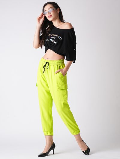 Globus Women Neon Green Loose Fit Jogger