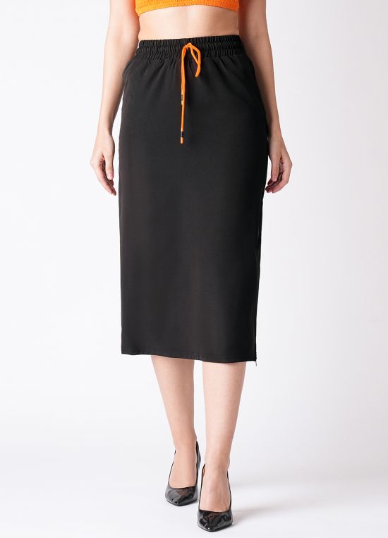 Globus Women Black Straight Midi Skirt