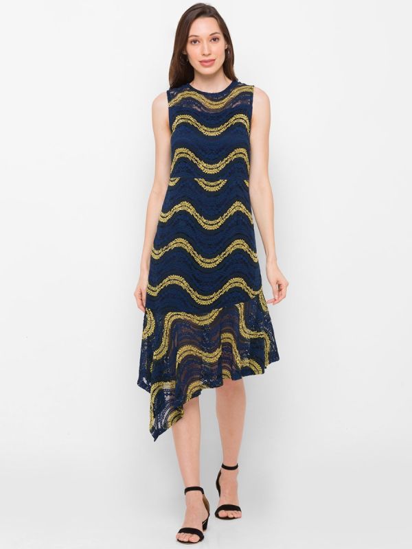 Globus Navy Printed Dress