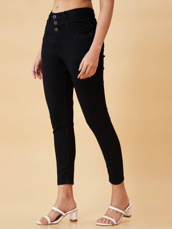 Globus Women Black Stretchable High Waist Skinny Fit Jeans