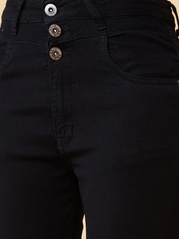Globus Women Black Stretchable High Waist Skinny Fit Jeans