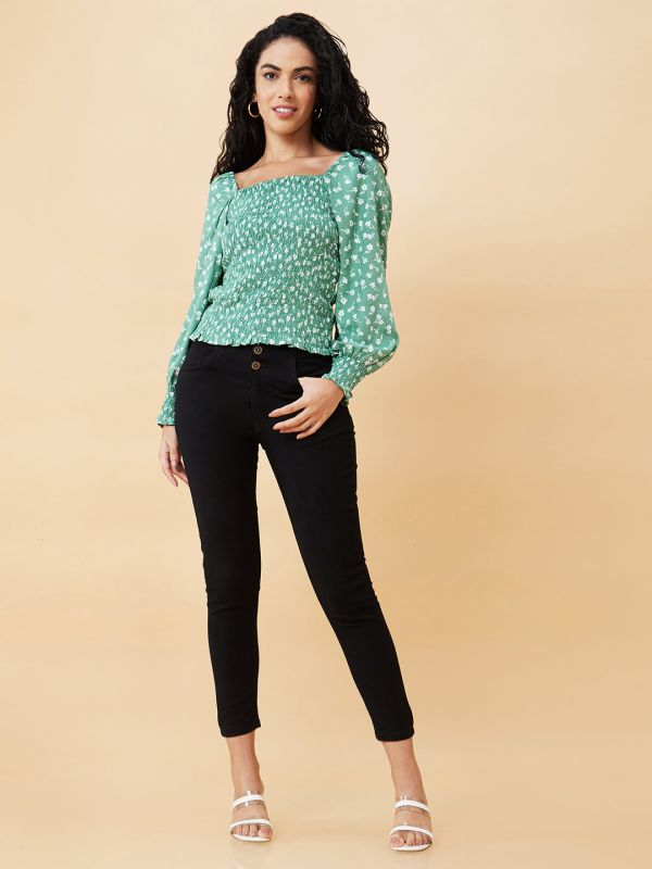 Globus Women Black Stretchable High Waist Skinny Fit Jeans