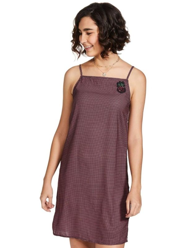 Globus Pink Self-Checked A-Line Dress