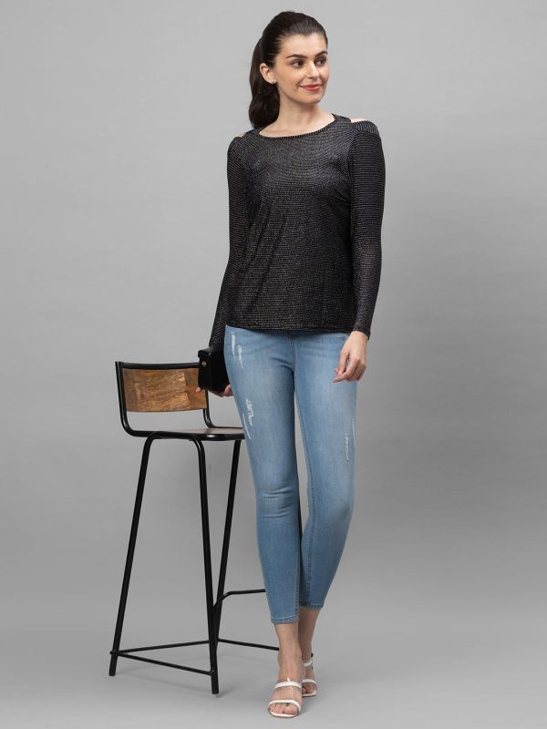 Globus Black Striped Top