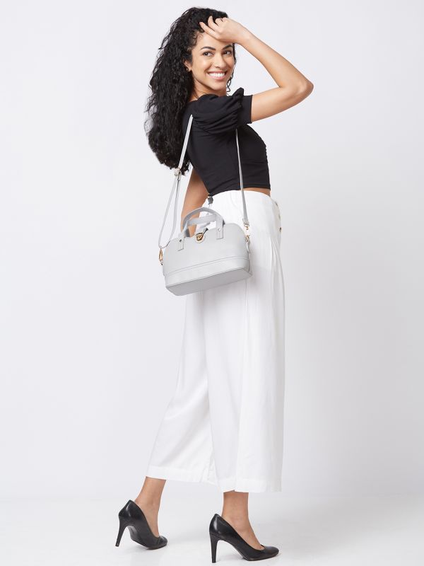 Globus Women Dark Grey Solid Casual Sling Bag