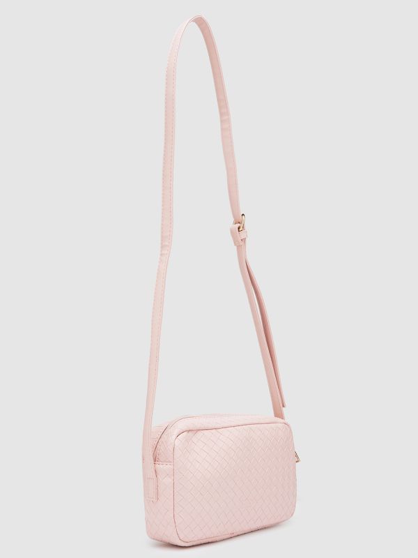 Globus Women Dusty Pink Textured Casual Sling Bag