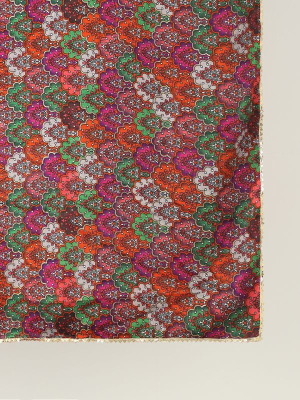 Globus Women Pink Gold Foil Ethnic Print Chinon Gotta Patti Border Festive Dupatta
