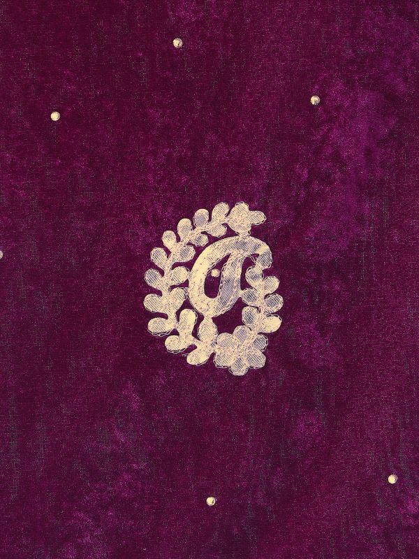Globus Women Purple Paisley Embroidered Gotta Patti Detail Embellished Velvet Festive Dupatta