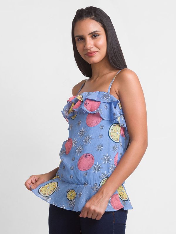 Globus Blue Printed Top