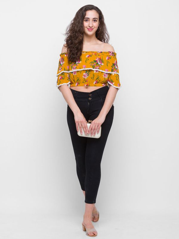 Globus Yellow Printed Top