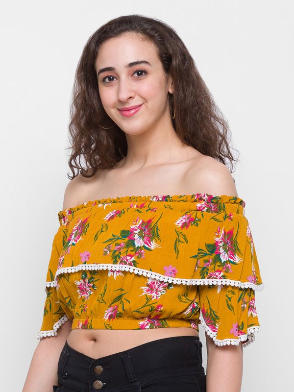 Globus Yellow Printed Top