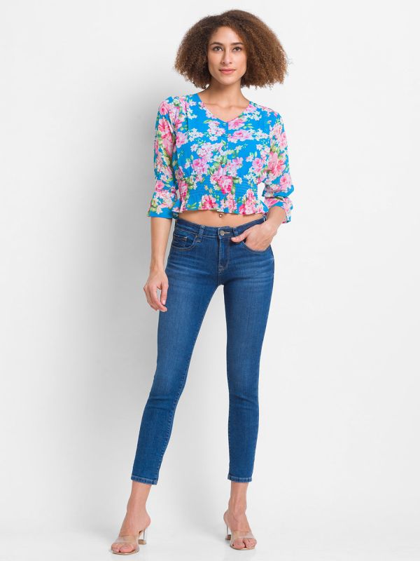 Globus Blue Printed Top