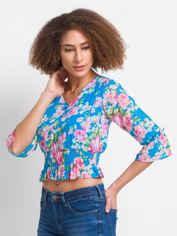 Globus Blue Printed Top