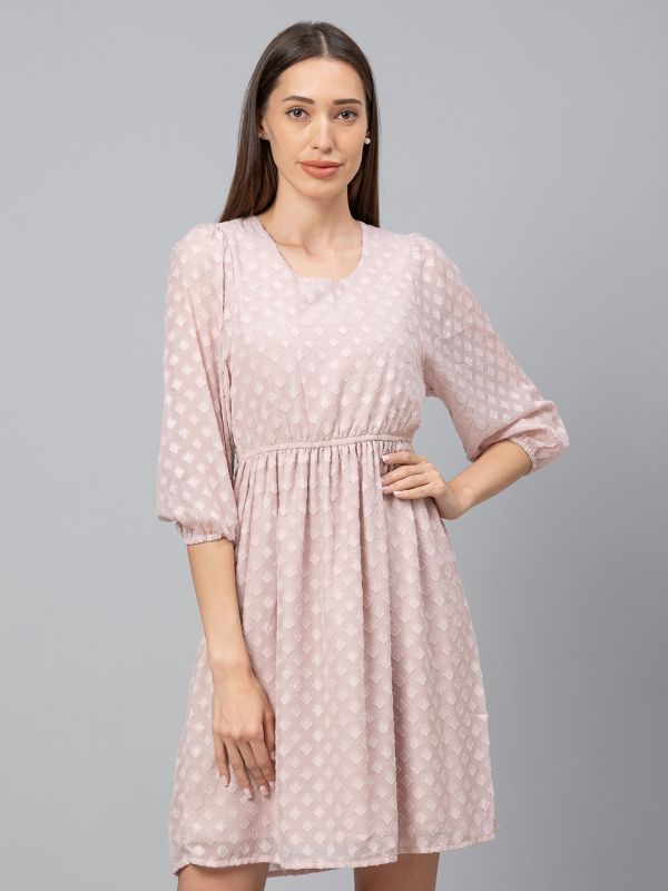 Globus Pink Self Design Dress