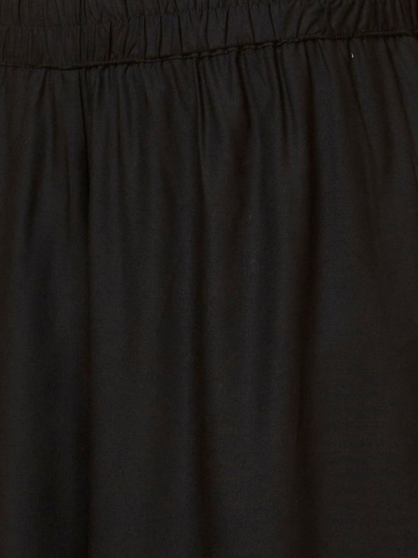Globus Women Black Floral Lace Hem Design Flared Ethnic Palazzos