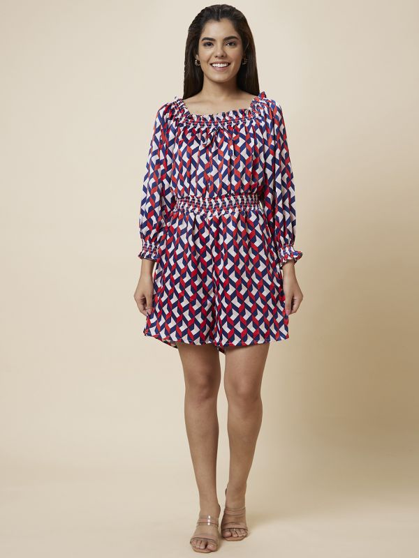 Globus Women Multicolour Printed Off-Shoulder Playsuit