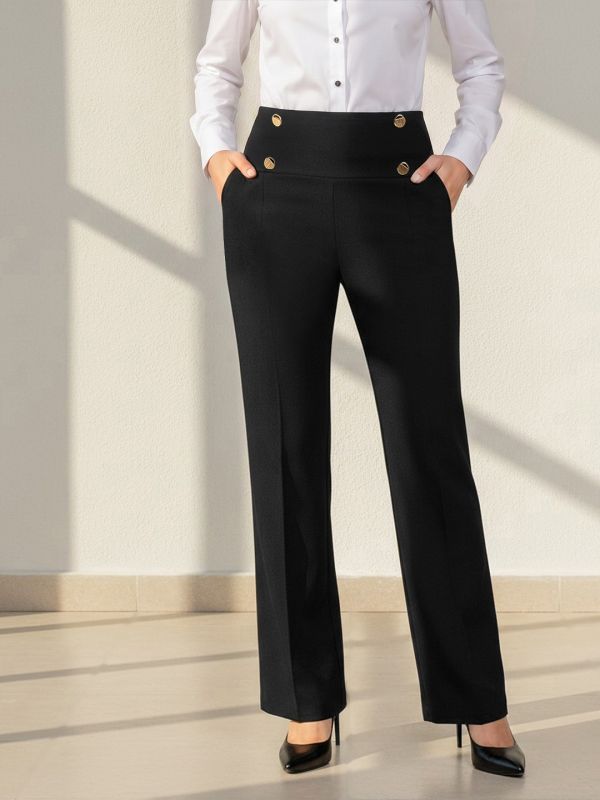 Globus Women Black High Rise Straight Fit Treggings