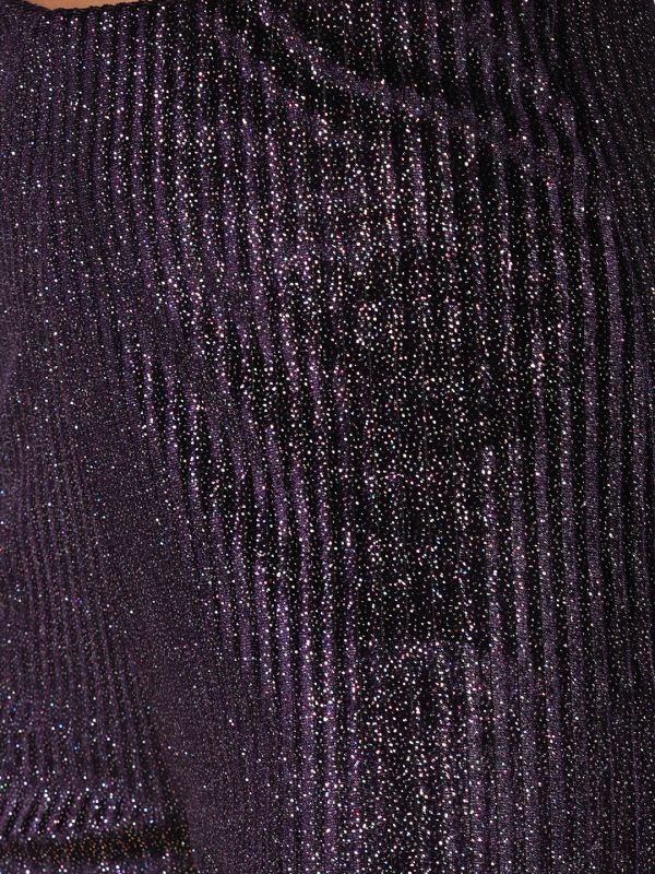 Globus Women Purple Magic Shimmer High-Waist Flared Party Wear Treggings