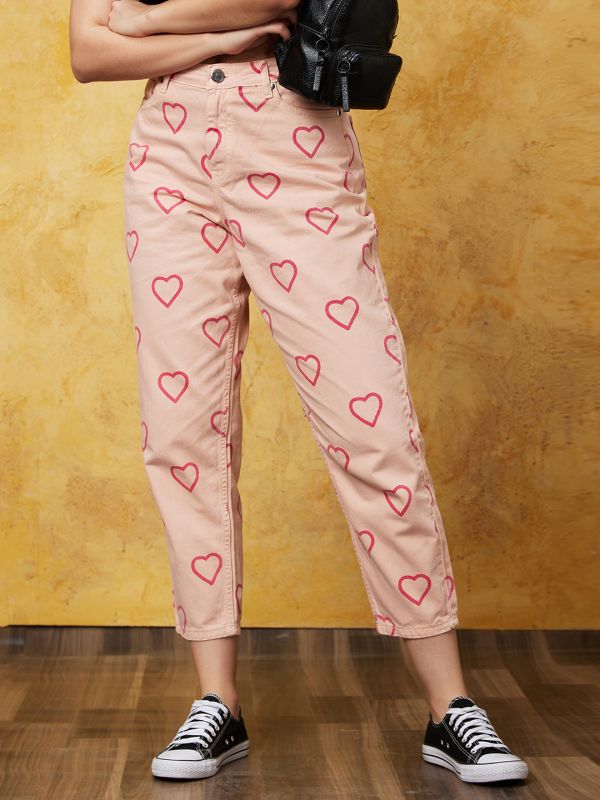 Globus Women Pink Solid Casual Jeans With belt loops