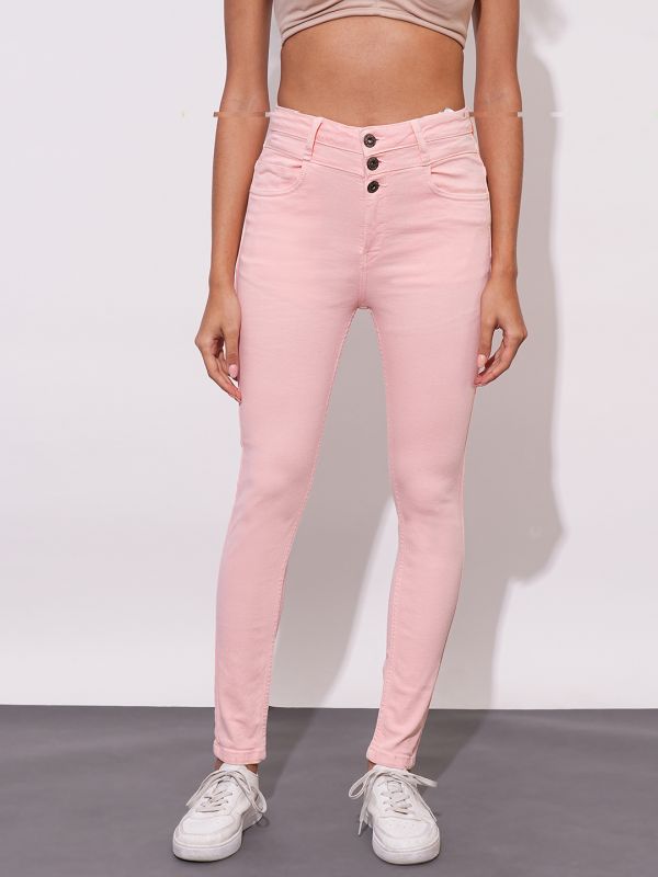 Globus Women Apricot Blush High Rise Skinny Fit Jeans
