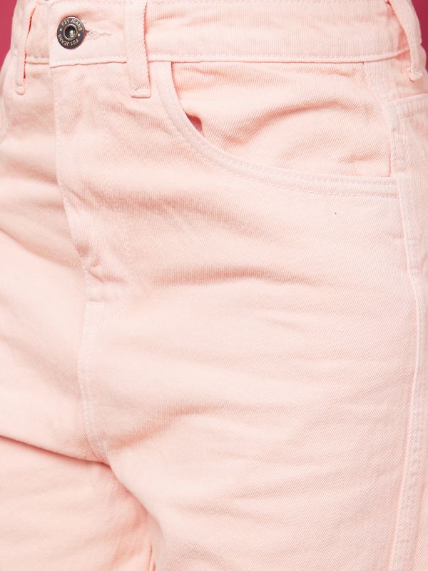 Globus Women Pink Solid Casual Jeans With belt loops