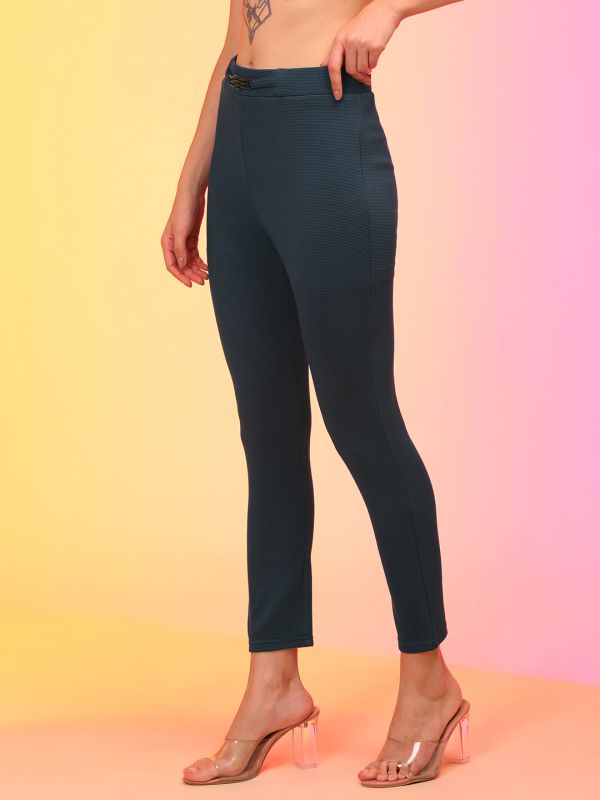 Globus Women Teal Skinny Fit Treggings