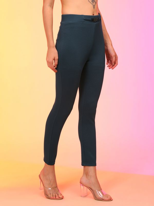 Globus Women Teal Skinny Fit Treggings