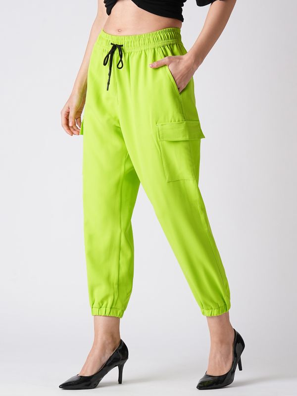 Globus Women Neon Green Loose Fit Jogger
